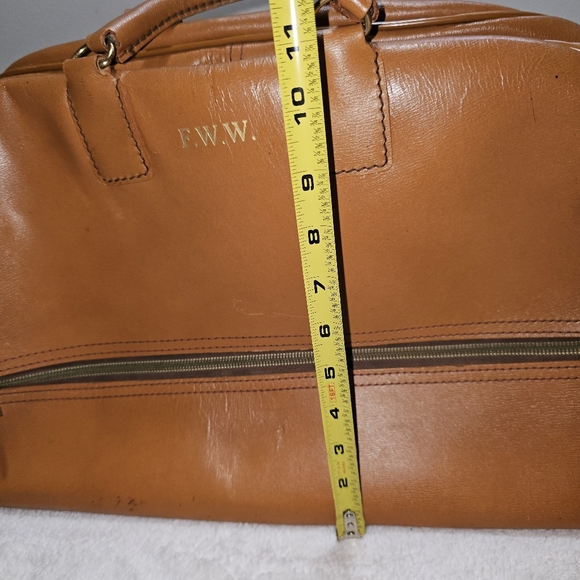 Vintage Grain Cowhide Leather brown Satchel Bag - Picture 15 of 16